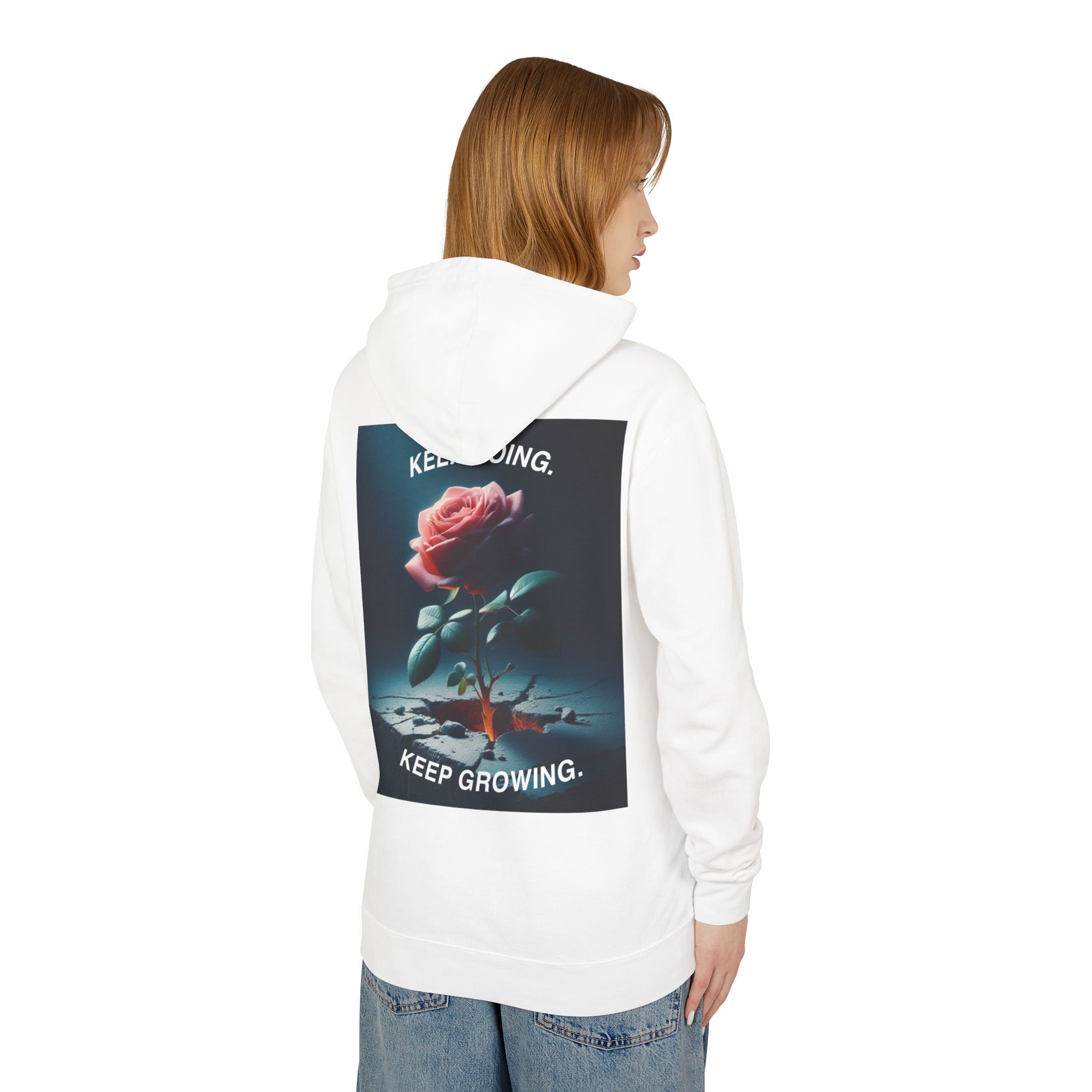 Keep Growing Inspirational Unisex Lightweight Hoodie