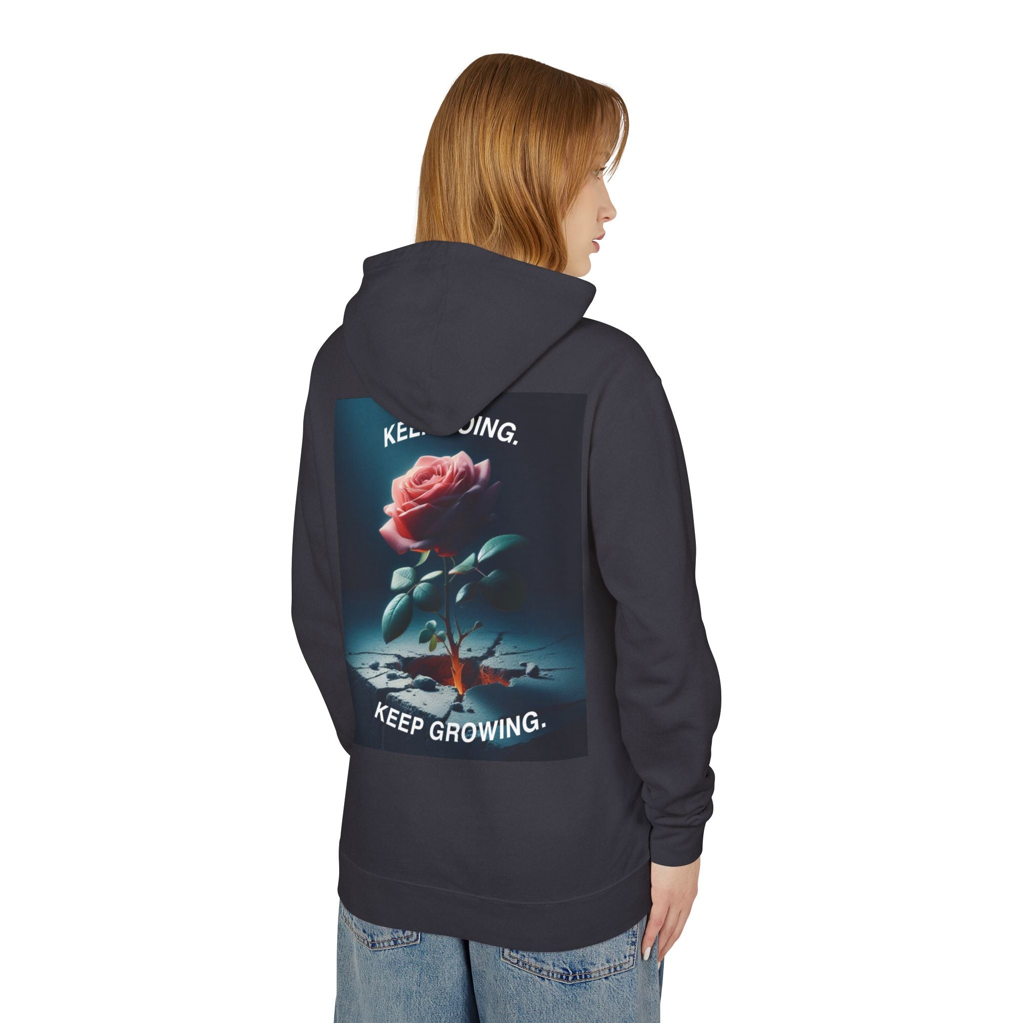 Keep Growing Inspirational Unisex Lightweight Hoodie